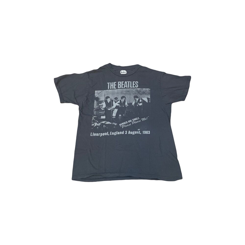 The Beatles MEDIUM Black Tshirt Tee Liverpool England 3 August 1963 100% cotton